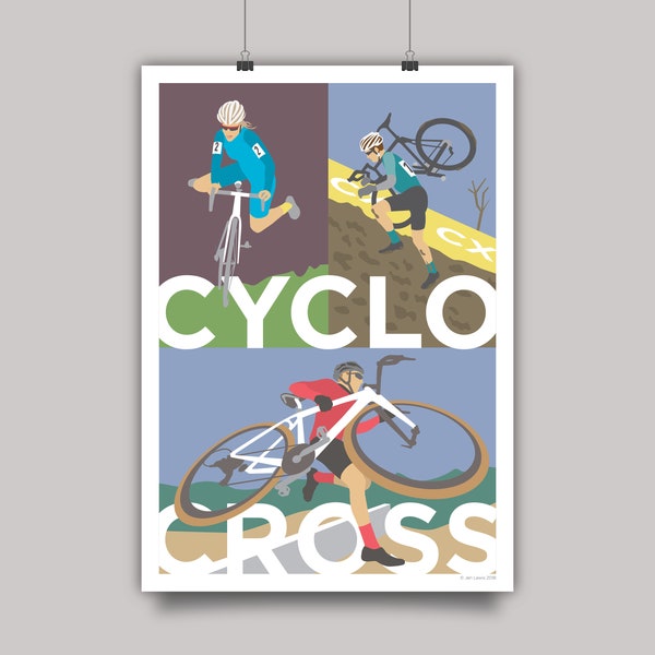 Cyclocross Wall Art Giclee Print • Cyclocross Illustration Poster Art Gift • Cyclocross Cycling Artwork