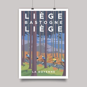 Liege Bastogne Liege Cycling Art Poster print.