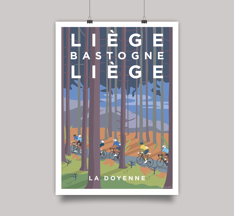 Liege Bastogne Liege Cycling Art Poster print.