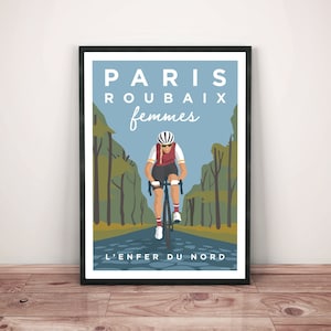 Paris Roubaix Femmes Art Print: Women&#39;s Cycling Race Poster