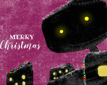 Giant Robot Merry Christmas Card