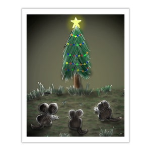 Christmas Mice Art Print Poster