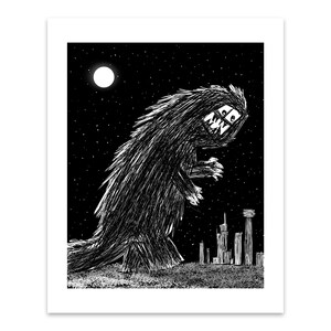 Silly Beast - Giant Monster Kaiju Art Print Poster