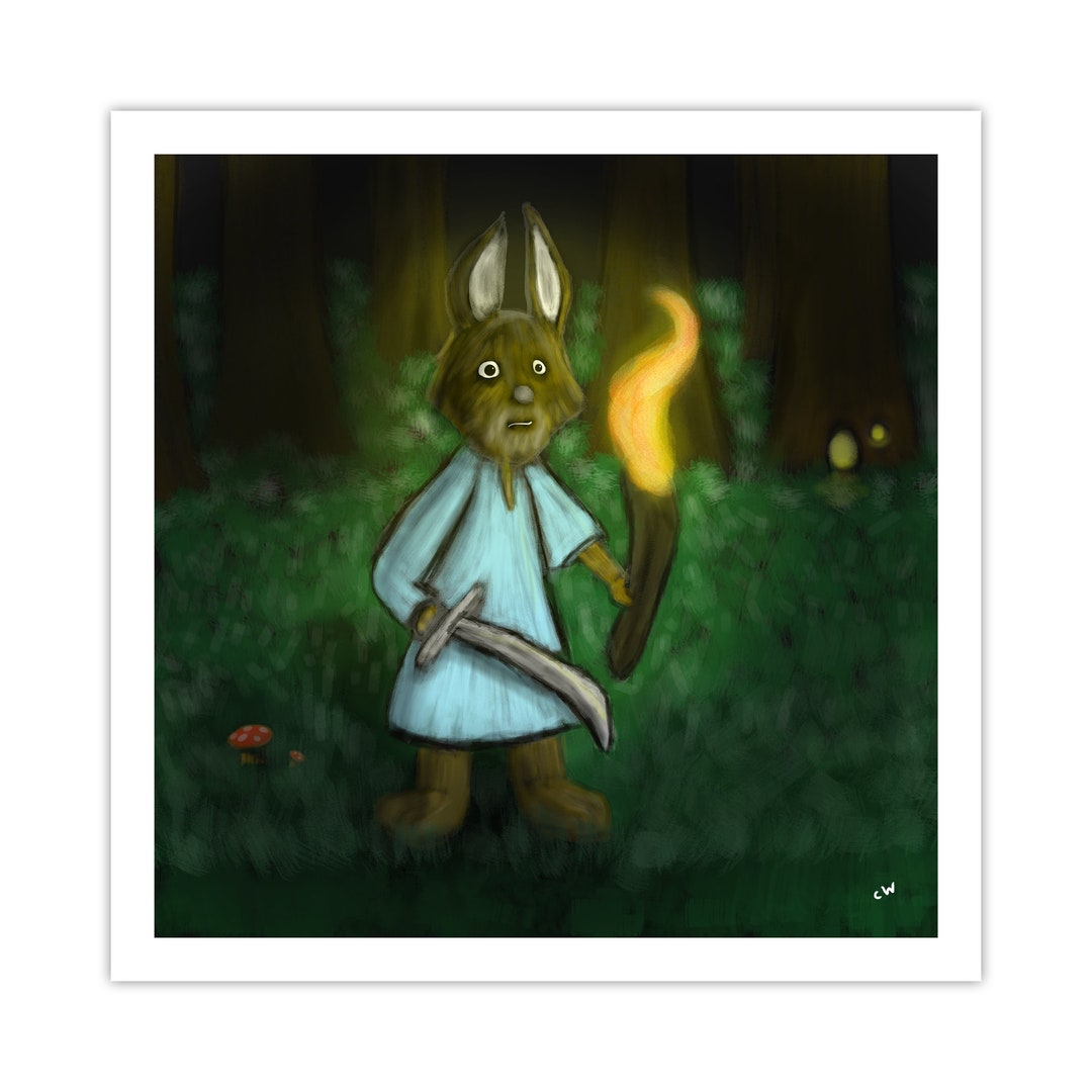 Rabbit Guard Fantasy Art Print - Etsy