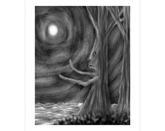 Tree Worship Fantasy Art Print Poster
