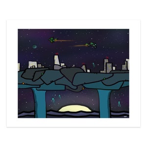 Alien City 20x16 Art Print Poster
