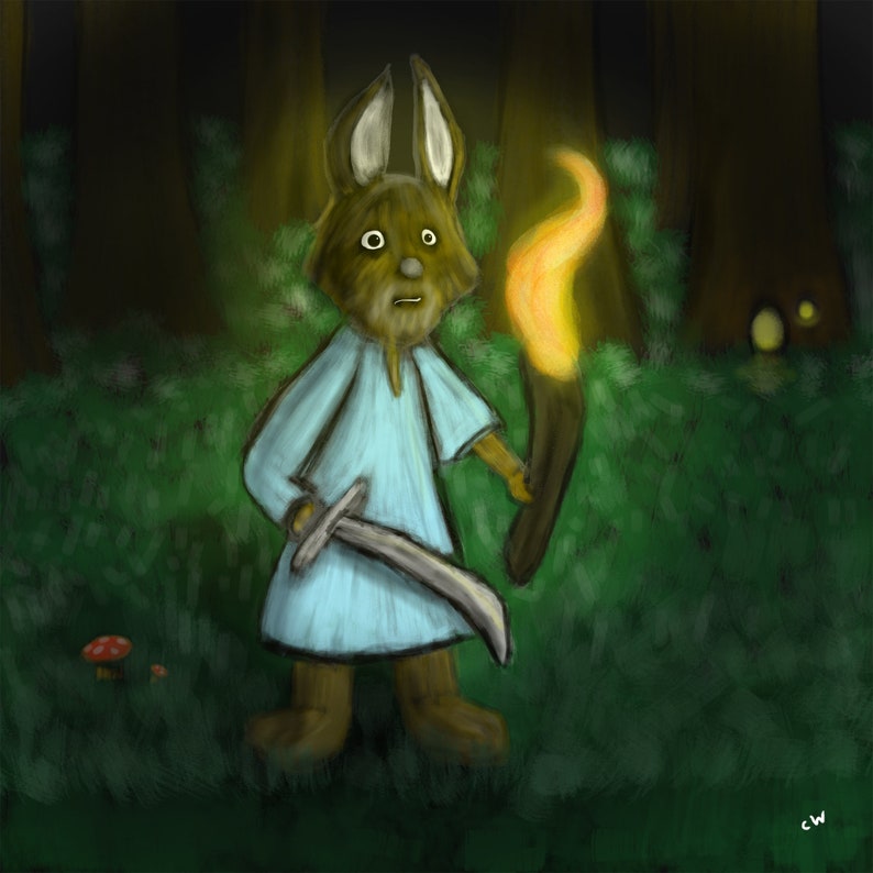 Rabbit Guard Fantasy Art Print - Etsy