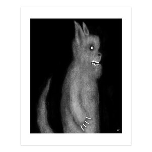 My Neighbor The Wolfman Horror Art Print Poster