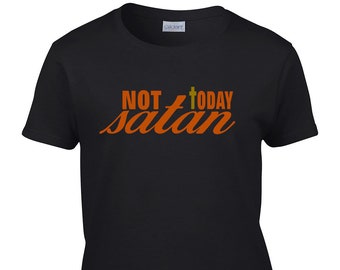 Not Today Satan T-Shirt Faith Cross Tee, Christian T- Shirts, Christian Shirts, Inspirational Tees, Motivational Shirts, Women's Clothing