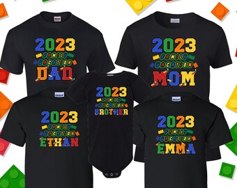 Black Building Block Family Vacation 2022 , Family Member Shirts, Personalized Vacation T-Shirts