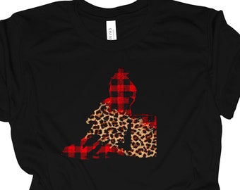 Buffalo Plaid Leopard Barrel Racing Cowgirl Shirt, Barrel Racing Rodeo T-shirt, Bella Canvas T-shirt,