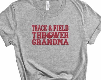 Glitter Shot Put Thrower Grandma T-Shirt, Track and Field Shirt, Shot Put Grandma Shirt, Thrower Grandma T-Shirt