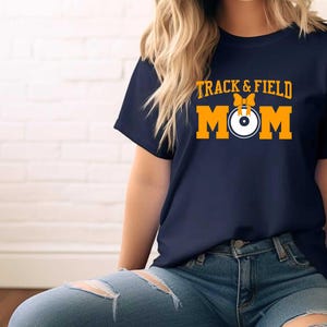 Discus Thrower Track and Field Mom T-Shirt, Track and Field Shirt, Discus Mom Bow Shirt, Thrower Mom T-Shirt, Track and Field Coquette Shirt