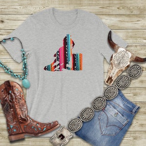 Serape Barrel Racing Cowgirl Shirt, Barrel Racing Rodeo T-shirt,  Bella Canvas T-shirt,