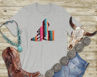 Serape Barrel Racing Cowgirl Shirt, Barrel Racing Rodeo T-shirt,  Bella Canvas T-shirt,