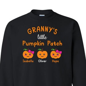 Personalized Granny Pumpkin Patch Sweatshirt, Personalized with Grandkids names, Granny Sweatshirt, Pumpkin Patch Sweater, Fall Sweatshirt