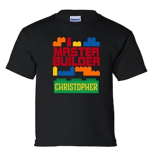 Master Builder T-shirt, Personalized Building Block Shirt, Personalized Master Builder Shirt, Construction Brick T-Shirt