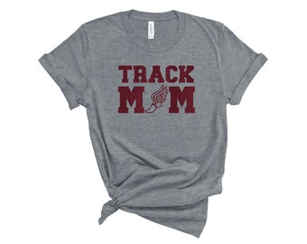 Glitter Track Mom T-Shirt, Track Shirt, Track Mom Glitter Shirt, Track T-Shirt, Track and Field Glitter T-Shirt