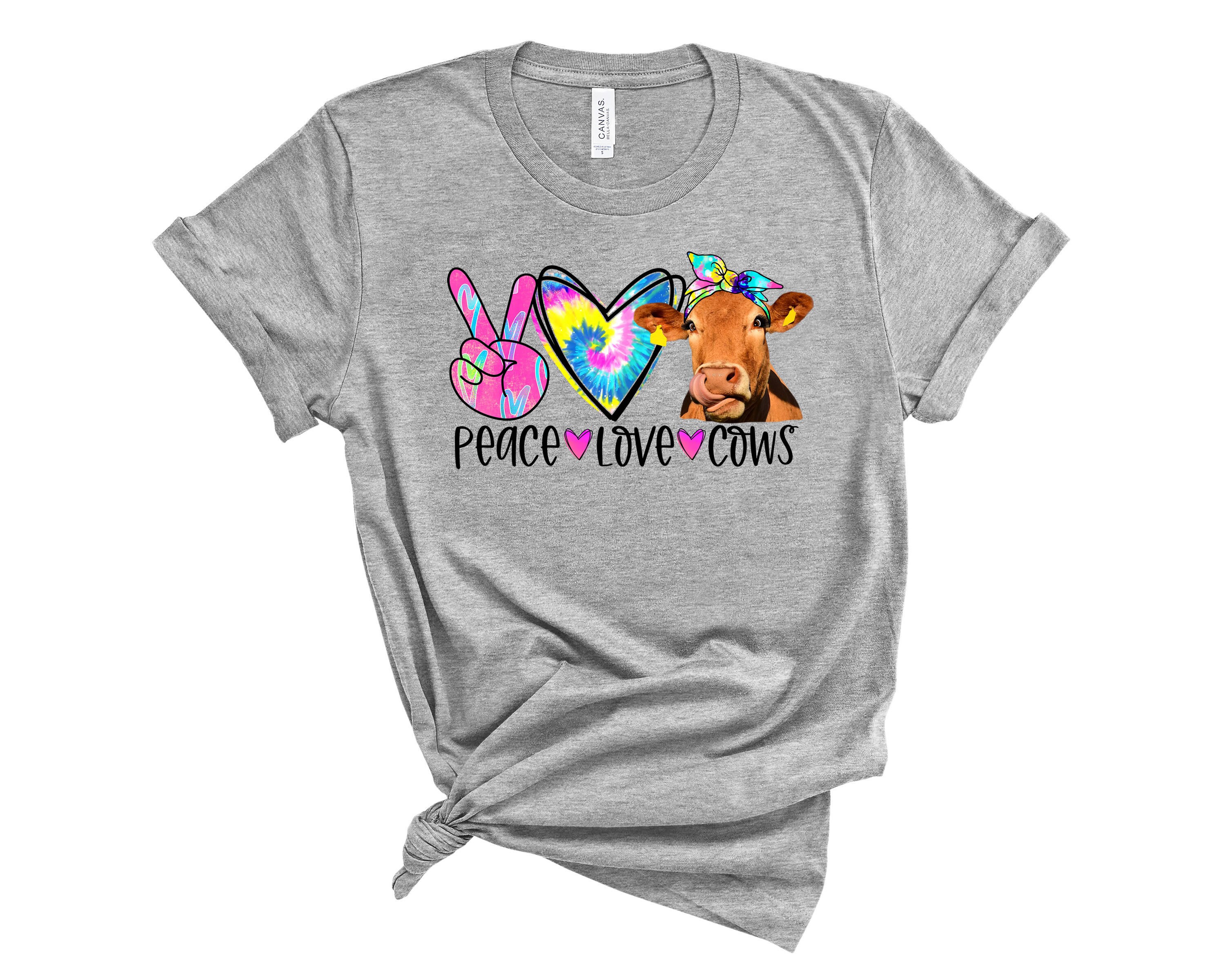 G15 - Peace Love & Cow Print Yellow Shirt Suit