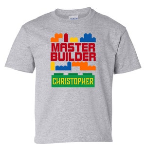 Master Builder T-shirt, Personalized Building Block Shirt, Personalized ...
