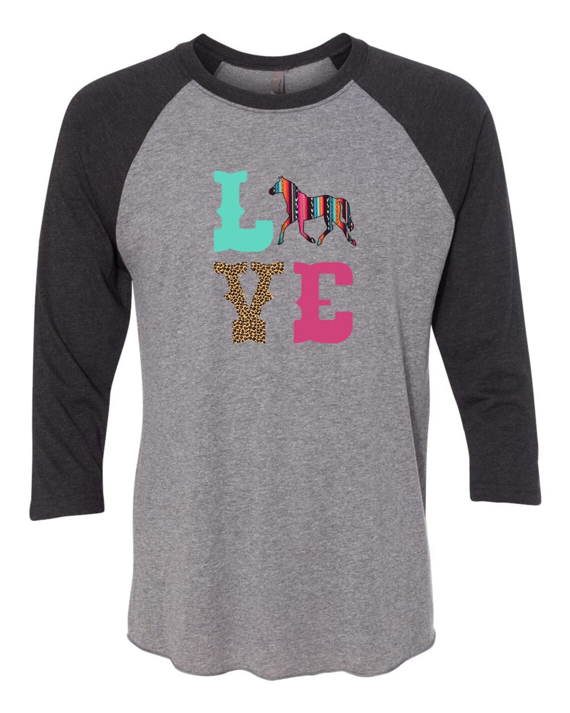 Love Horse Raglan Serape Love Horse T-shirt Leopard Serape - Etsy