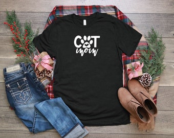 Cat Mom T-shirt, Cat Shirt, Womens Unisex Cat T-shirt, Funny Cat Shirt, Unisex T-shirt Cat,Bella Canvas T-shirt, Cat Gift