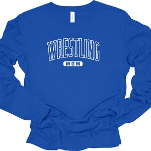 Wrestling Mom Dad Shirt, Wrestling Long Sleeve T-shirt, Wrestling Mom School Colors T-shirt, Wrestling Dad T-Shirt