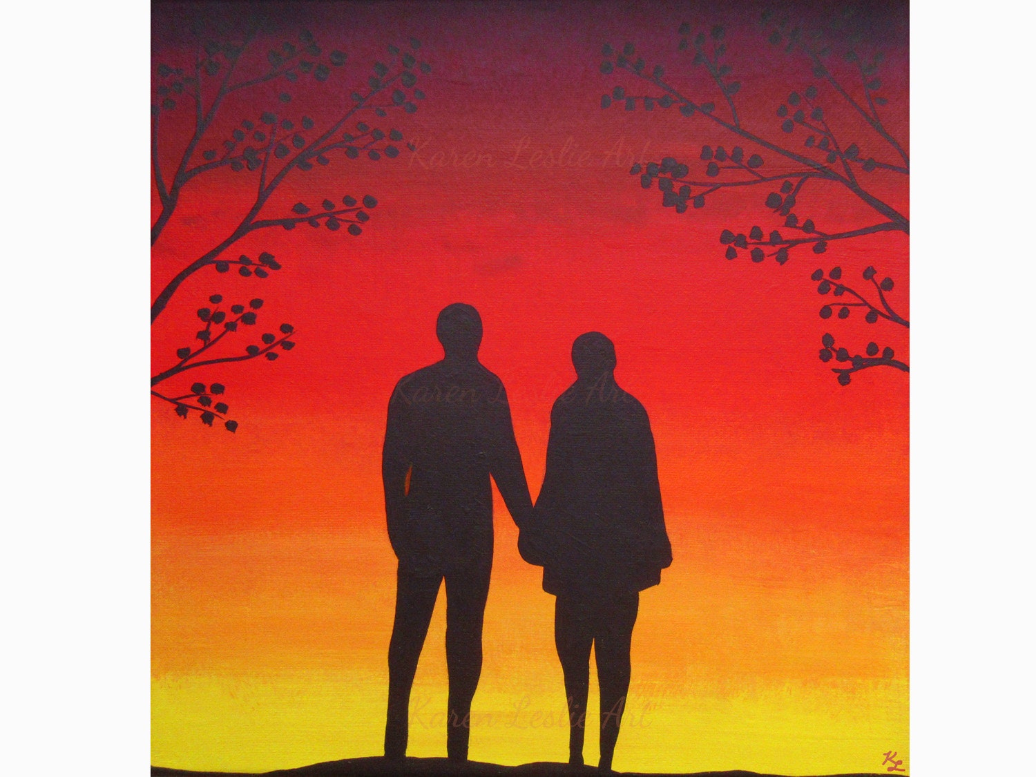 Sunset Couple Silhouette