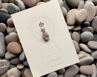 Cuadro en piedra Virgen del Pilar • “La Pilarica" · Poesía en Piedra