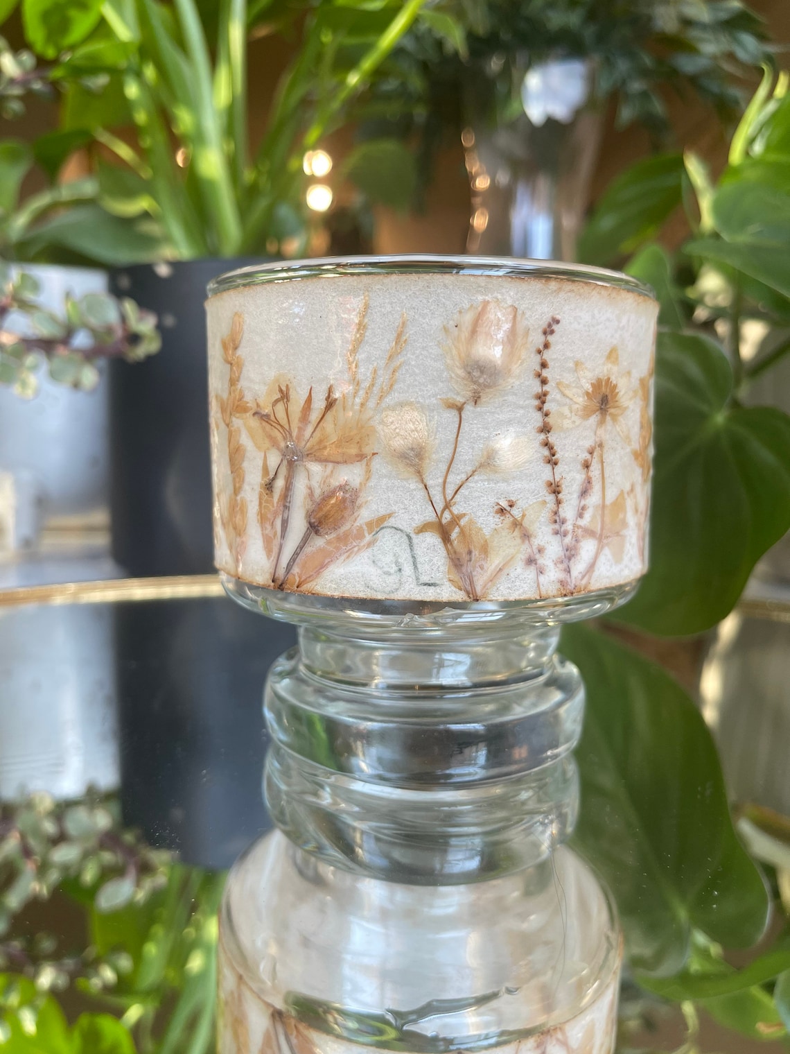 Pressed Flower Glass Votive Vase Candle Holder Propagation Etsy