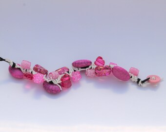 Handmade Pink Woven Bracelet