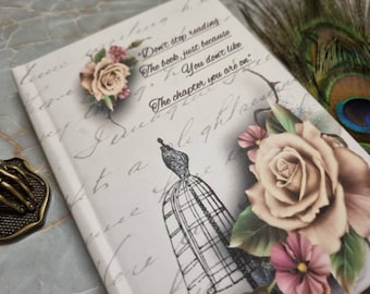 Notatnik w stylu vintage/liniowany dziennik/twarda oprawa Notatnik w linie w stylu vintage/inspirujący cytat, dziennik w stylu vintage