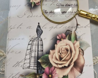 Cahier avec ligné A6 / Mini journal à couverture souple de style vintage / Bloc-notes ligné de format poche / Livre de poche de style vintage / Bloc-notes ligné A6