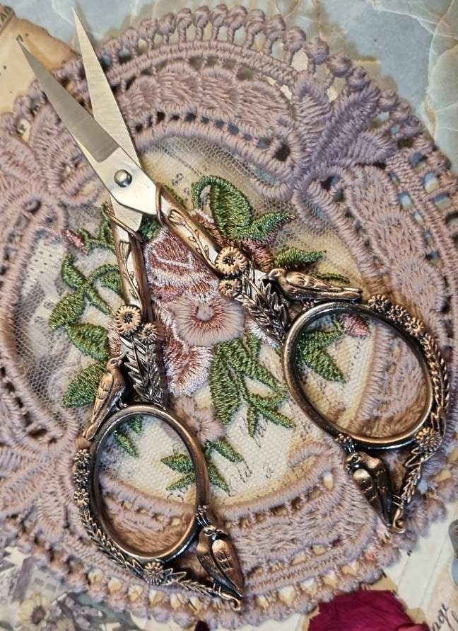 Peacock Scissor /Gold Antique Vintage Scissors /embroidery scissors/cute  stationery/planner accessories/cute stationery