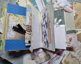 Pacote de sucata de papel, sucatas de papel aleatórias, mistura de papel de 50, sucatas aleatórias de papéis decorativos e vintage, coleção de sucata de papel de 50