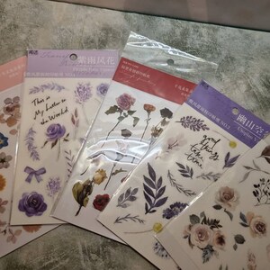 Rub On Sticker Sheets/ Print Transfer Sticker sheets/ Botanical Print On Sticker Sheets