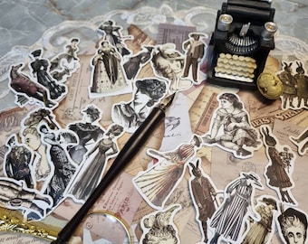 Vintage Lady Sticker Set / Vintage People Sticker Pack / Vintage Style Stickers