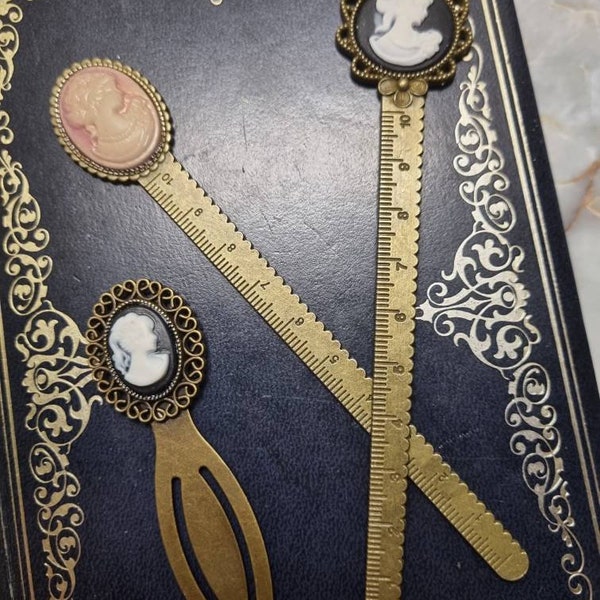 Vintage Style Decorative Ruler/ Cameo Vintage Bronze Ruler/ Old Fashioned Design Ruler/ Decorative Bookmark/ Vintage Style Bookmark