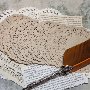 Coffee Coloured Doilie Set/ Brow Doilies/ Doile Set of 20/