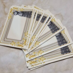 Carte promemoria vintage Lady / Set di etichette grandi in stile vintage / Set di carte di giornale vintage color crema testurizzato / Set di etichette con cornice floreale elegante