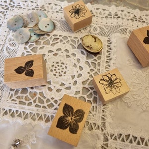 Flower Stamp Collection / Wooden Stamp / Small Flower Stamp / Flower Stamp Selection / Summer Flower Rubber Stamp