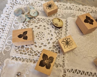 Flower Stamp Collection / Wooden Stamp / Small Flower Stamp / Flower Stamp Selection / Summer Flower Rubber Stamp