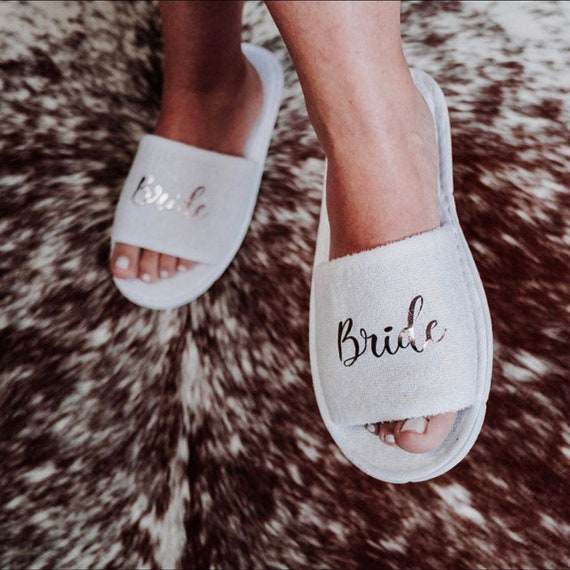 Spa Slippers Bridal Slippers Personalized Slippers Bridesmaid