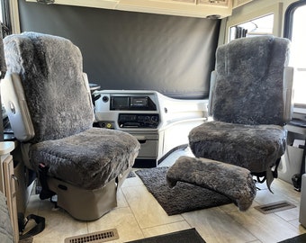 Tailor Made Sheepskin Captian Chair Covers For Motorhomes
