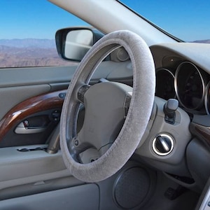 Plush Velour Steering Wheel Cover, Universal Fit for Car Truck SUV Van, Soft Stretch On Wheel Wrap with Enhanced Grip, Cozy Comfort