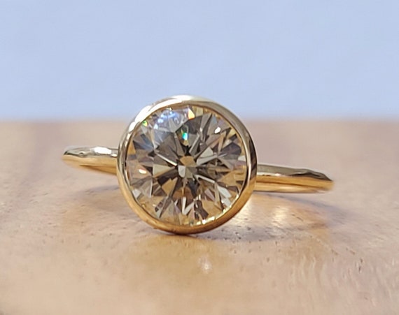 Vintage 14k yellow gold engagement ring 2.09ct na… - image 9