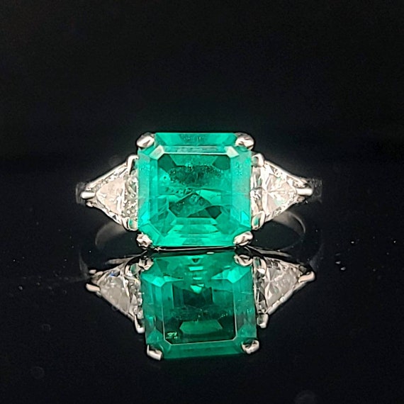 Vintage platinum engagement  Ring 3.02CT. Gem Gre… - image 9