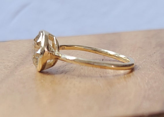 Vintage 14k yellow gold engagement ring 2.09ct na… - image 6