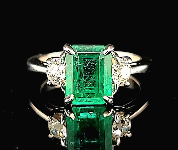 Vintage 14k white gold engagement Ring 1.72CT. Ge… - image 8