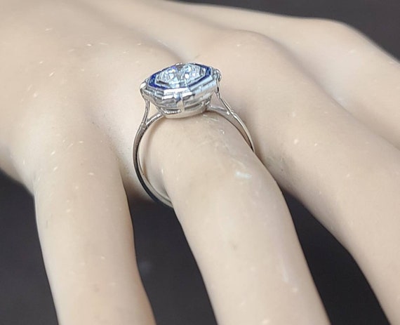 0.72CT Platinum Vintage art deco Engagement Ring … - image 7